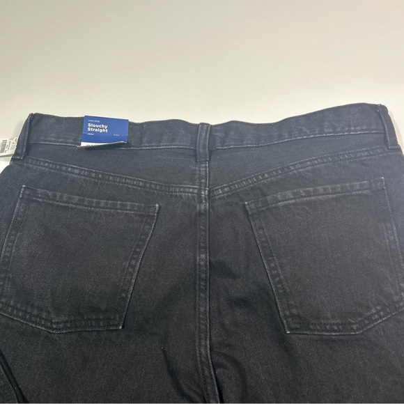 NWT Old Navy Crop Jeans Women’s 16 Black Slouchy Straight High Rise Button Fly - Picture 15 of 15